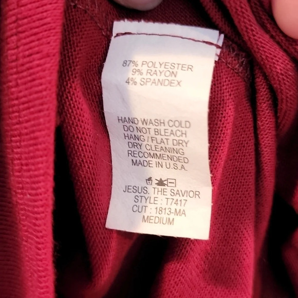 Reborn J  Burgundy Red Sweater Dress Long Sleeve Size Medium With detached belt - Picture 11 of 13